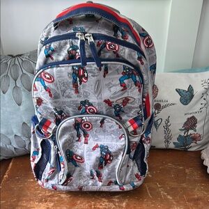 Marvel Gray and Blue roller Backpack with Padded Straps